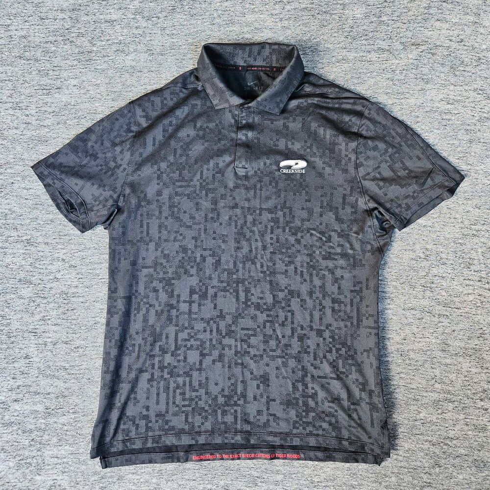 Nike Golf Tiger Woods TW Digital Camo ADV Polo CU9528-010 Anthracite Smoke Sz M